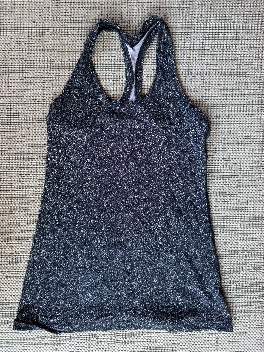 Lululemon Women's Gray White Racerback Athletic Tank Top Lightweight Read